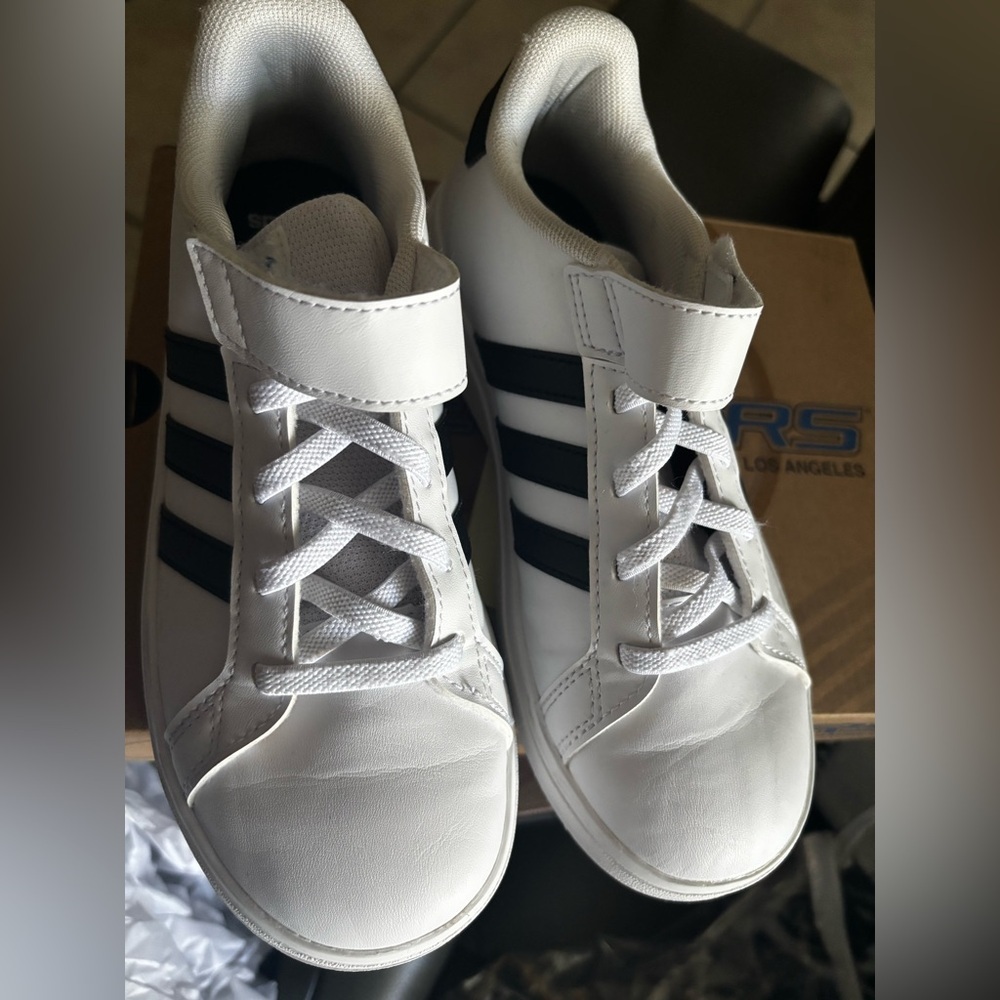 Kids White and Black Sneakers